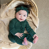 Organic Cotton - Forest Frill Zip Romper