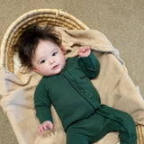 Organic Cotton - Forest Frill Zip Romper