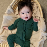 Organic Cotton - Forest Frill Zip Romper