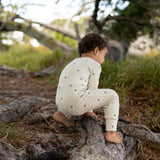 Organic Cotton - Ribbed Acorn Zipped Romper