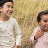 Organic Cotton - Ribbed long sleeved tee with Acorn Print