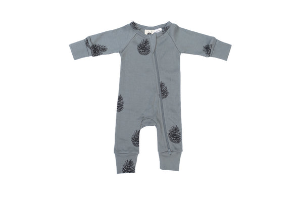 Organic Cotton - Pinecone Zip Romper