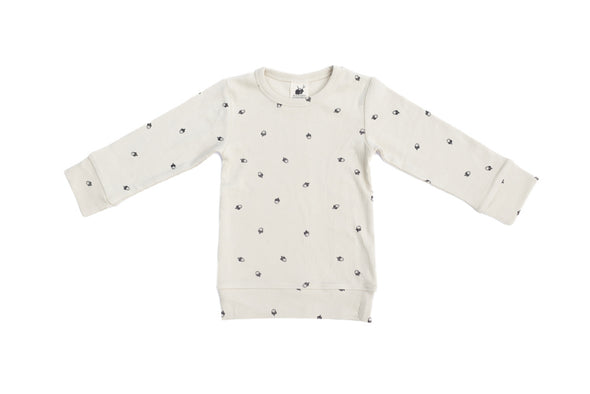 Organic Cotton - Ribbed long sleeved tee with Acorn Print