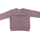 Organic Cotton Sweatshirts - 'we are all people' Twlight Mauve and Gold