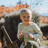 Organic Cotton - Ribbed long sleeved tee with Acorn Print