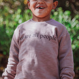 Organic Cotton Sweatshirts - 'we are all people' Twlight Mauve and Gold