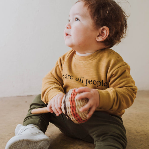 Organic Cotton Sweatshirts - 'we are all people' Twilight Mauve and Gold