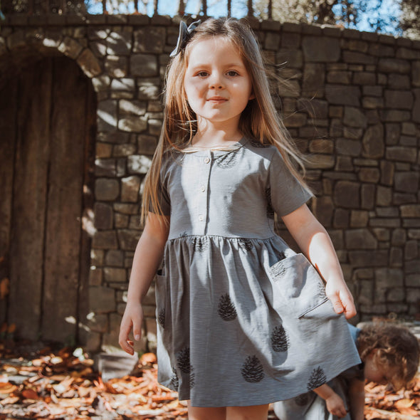 Pinecone dress and clip bundle - child