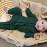 Organic Cotton - Forest Frill Zip Romper