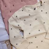 Organic Cotton - Ribbed long sleeved tee with Acorn Print