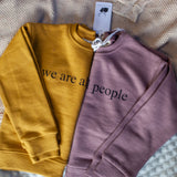 Organic Cotton Sweatshirts - 'we are all people' Twlight Mauve and Gold