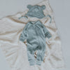 Cute bear baby hat - organic cotton baby zip romper - buck and baa
