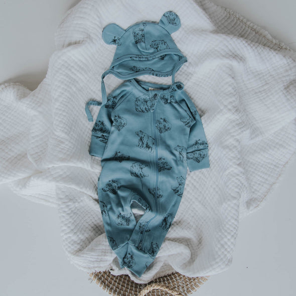 Cute bear baby hat - organic cotton baby clothing - buck and baa - baby boy